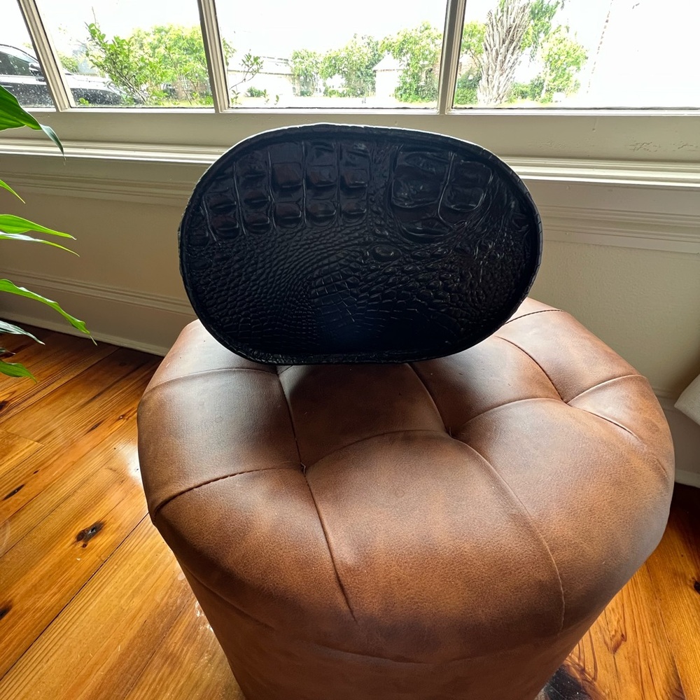 Brahmin Black Crocodile Embossed Shoulder Bag - Picture 6 of 15